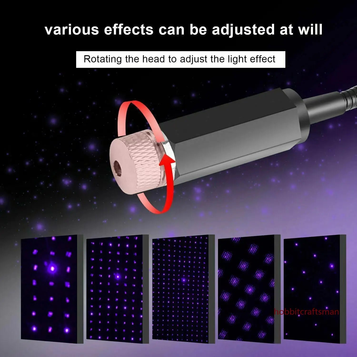 LED Car Roof Star Light Projector – Galaxy Atmosphere Ceiling Lamp