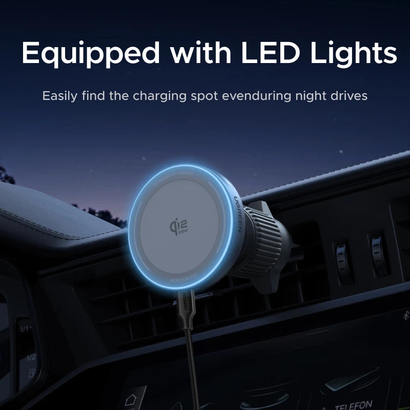 Universal Qi2 25W Magnetic Wireless Car Charger – MagSafe Mount