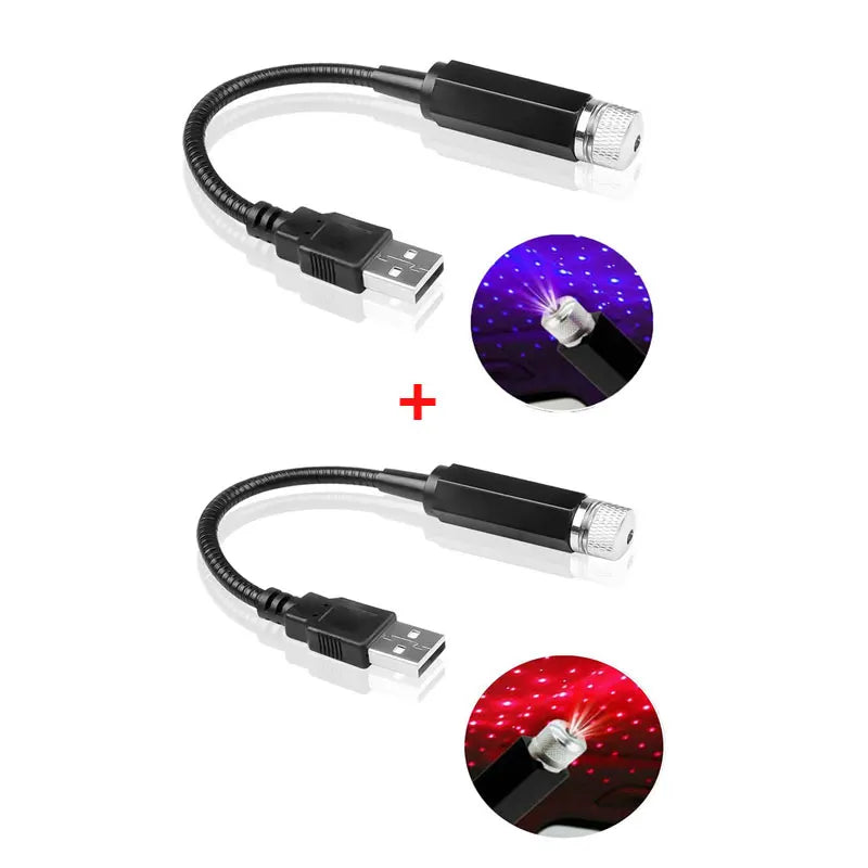 f30dream red and blue LED car roof star light projector galaxy atmosphere ceiling lamp