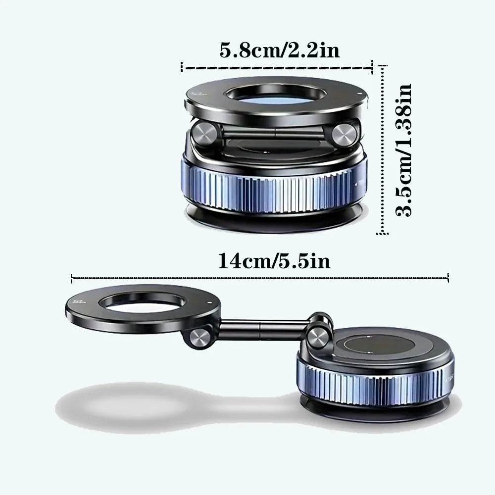 Universal Magnetic Car Phone Holder – 360°, Vacuum Suction Mount